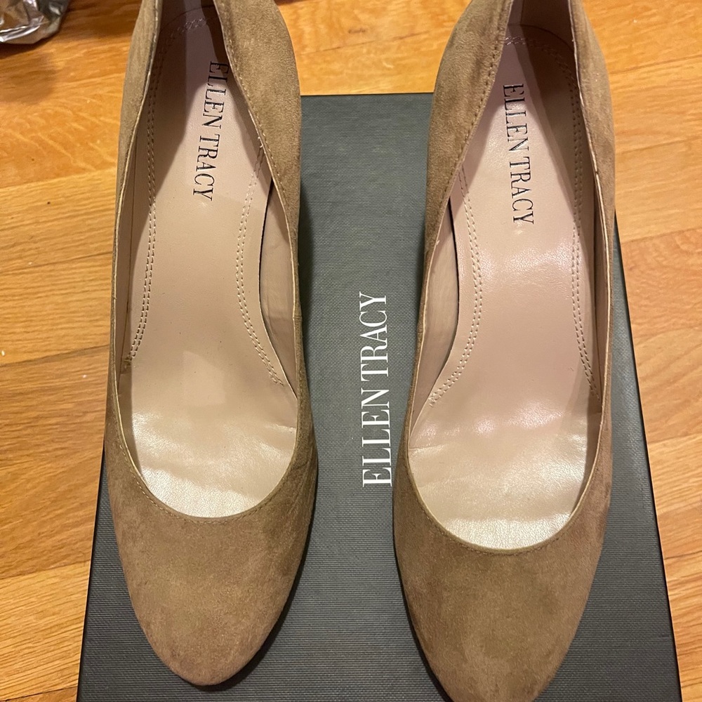 Nude suede ellen tracy kitten heels